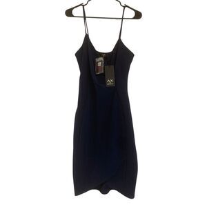 Navy Blue Drape Dress